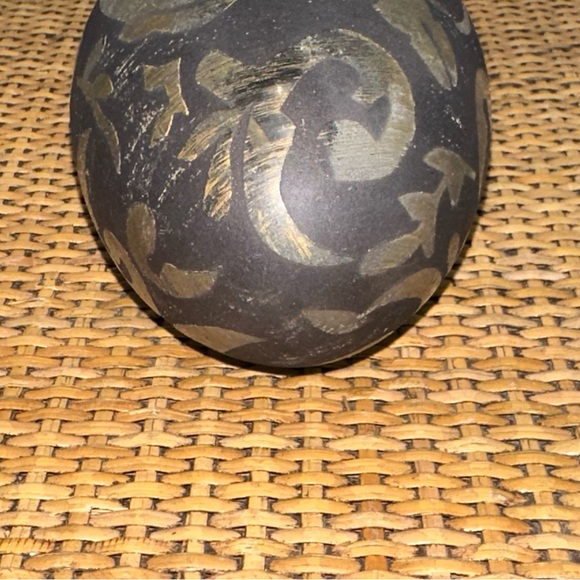 Vintage Kugel Ornament Etched Hanging Ornament Bow Gray Satin Holiday Decoration - Picture 7 of 9